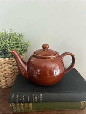 Glossy Brown Betty  Ceramic Teapot Kettle 1960s